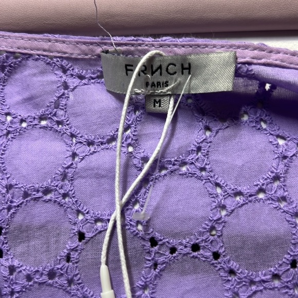 Frnch Paris Eyelet Blouse Purple - Picture 4 of 6